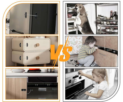 CHILD SAFETY LOCK steel child safety lock for cabinets and drawers x1