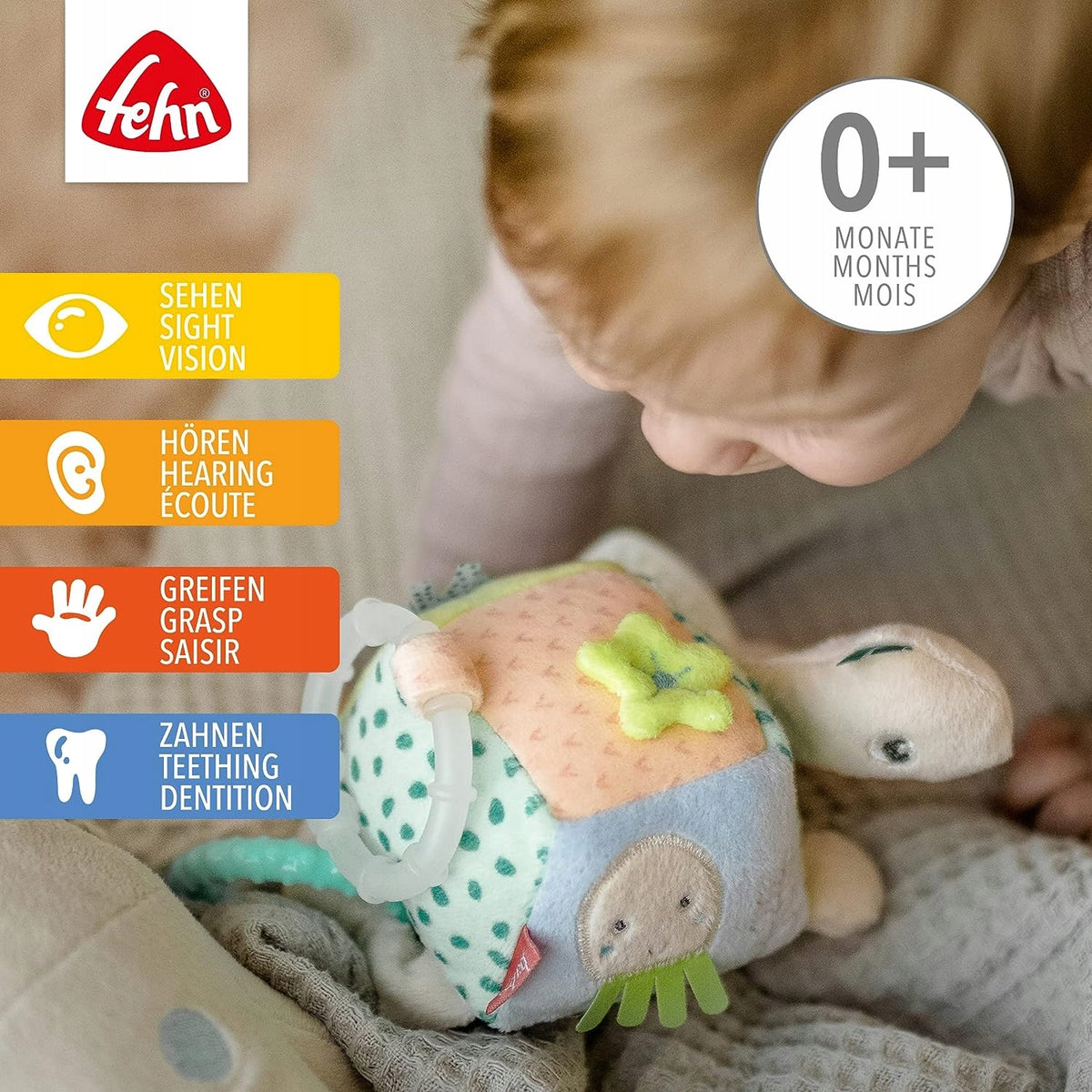 FEHN zawieszka z grzechotką ŻÓŁW 18X17 cm – zdjęcie produktu 2