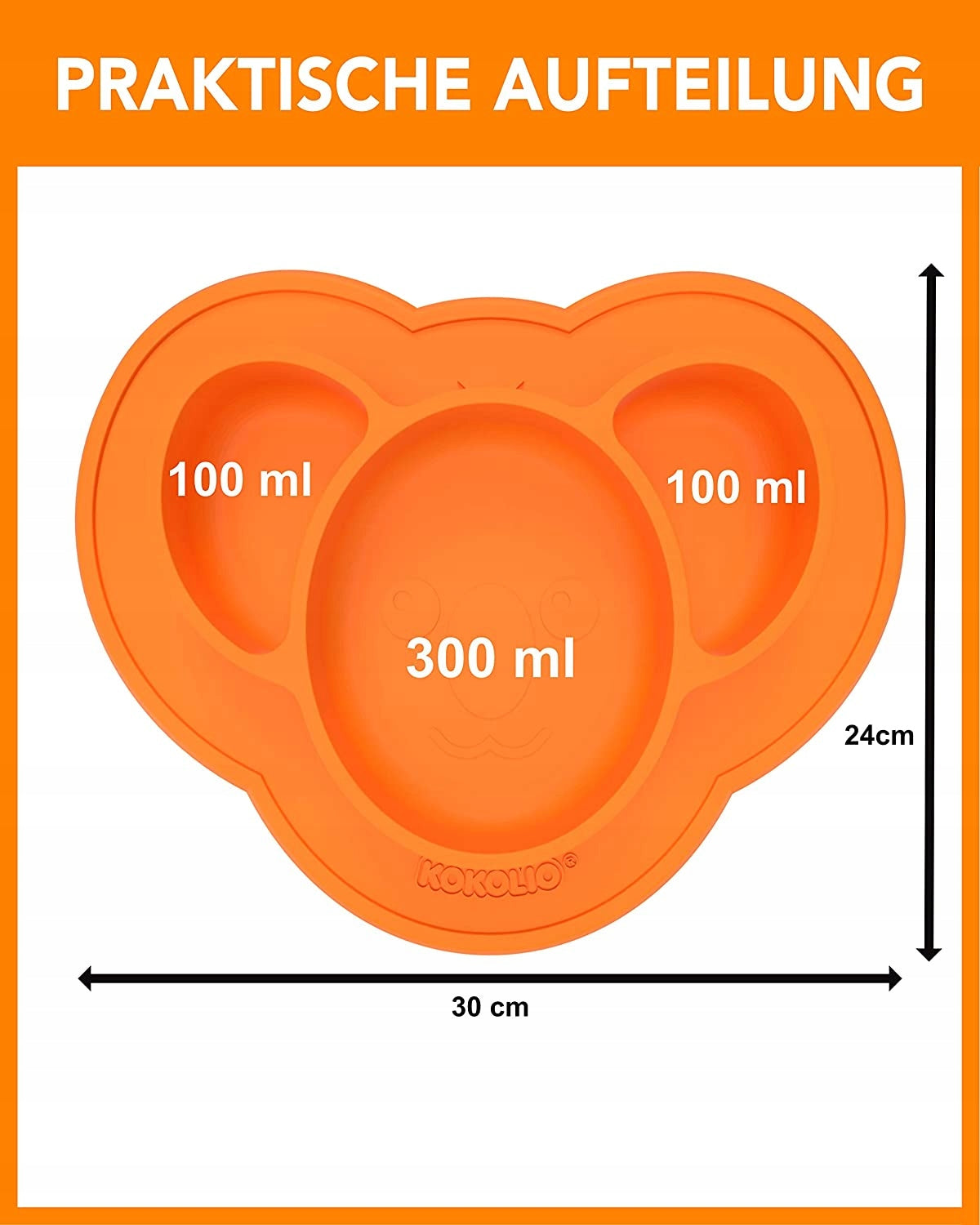 KOKOLIO tapis assiette 3 COMPARTIMENTS antidérapant