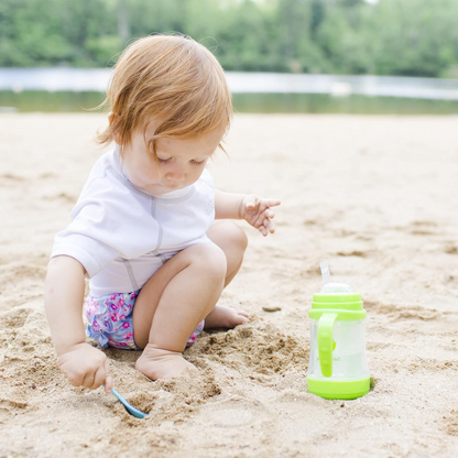GREEN SPROUTS Sip & Straw Cup szklany kubek niekapek ustnik słomka 6 m+
