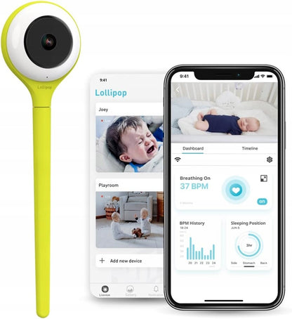 LOLLIPOP niania elektroniczna kamera Full HD z monitorem oddechu
