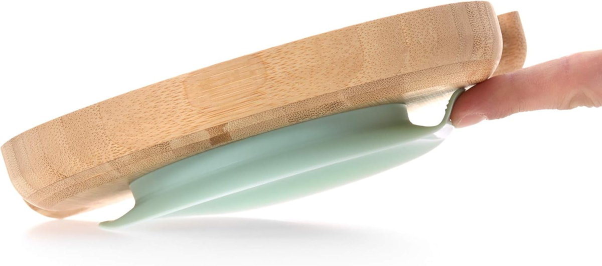 LASSIG assiette en bambou avec ventouse 10 x 18,5 cm CHIEN