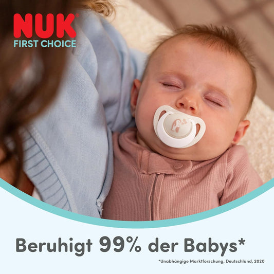 NUK First Choice smoczek uspokajający silikonowy x2 0-6m – Małpka Użytkowanie: przed pierwszym podaniem oraz pomiędzy…