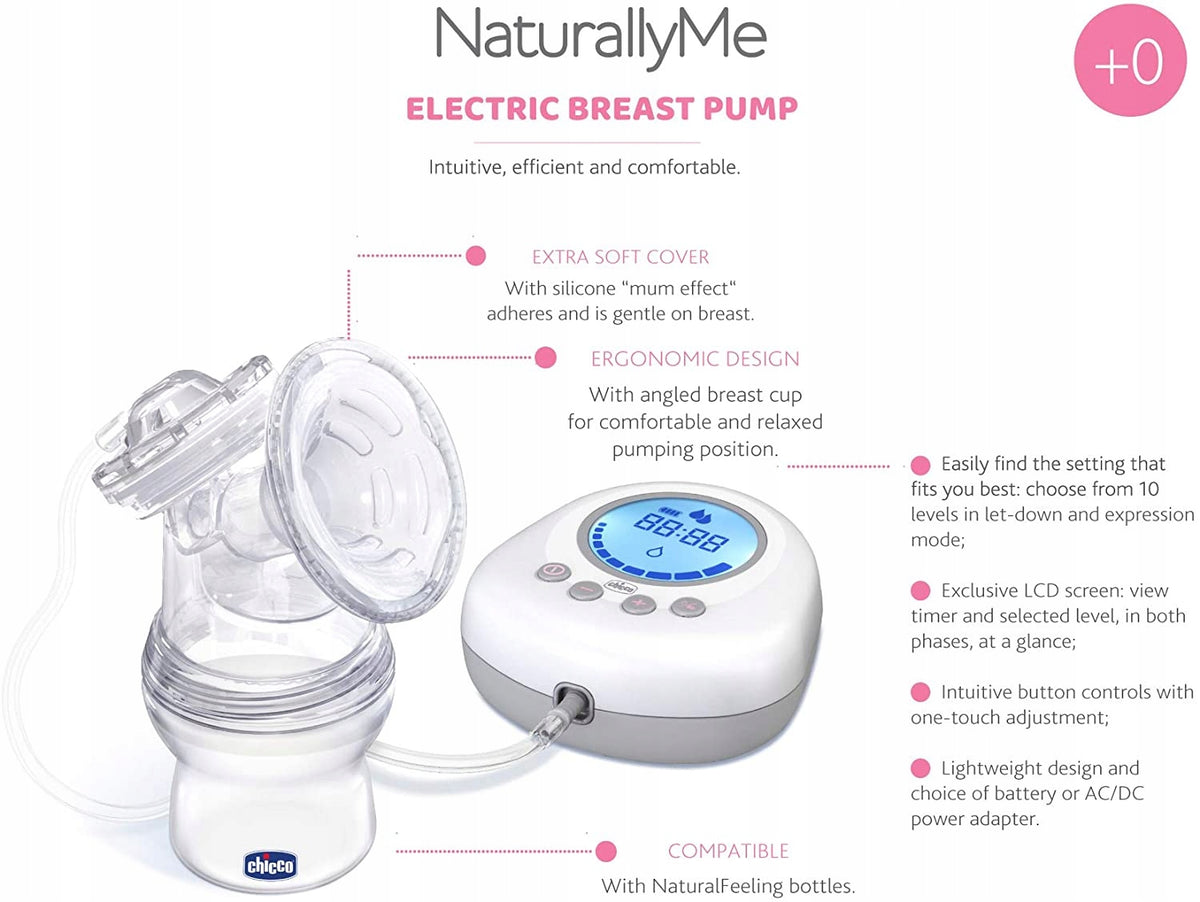 CHICCO NaturallyMe LAKTATOR elektryczny U z LCD, dwufazowy, biały, używany, 100% sprawny