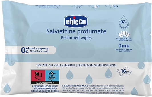 CHICCO pachnące chusteczki nawilżane z ekstraktem z kwiatu lotosu x16