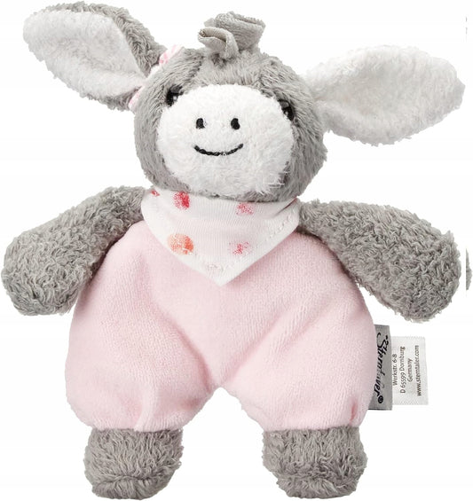 STERNTALER Osiołek Emmi przytulanka z grzechotką 17 cm "N, szaro-różowy osiołek dla niemowląt
