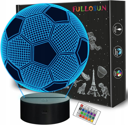 FULLOSUN lampka nocna 3D + pilot PIŁKA NOŻNA 16 kolorów