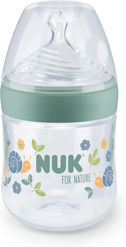 NUK For Nature butelka 150 ml 1 m+ smoczek S wolny przepływ kontrola temperatury