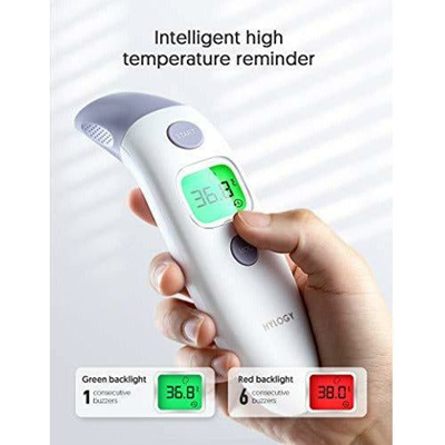 HYLOGY thermomètre sans contact 4-en-1 front oreille pièce nourriture + étui