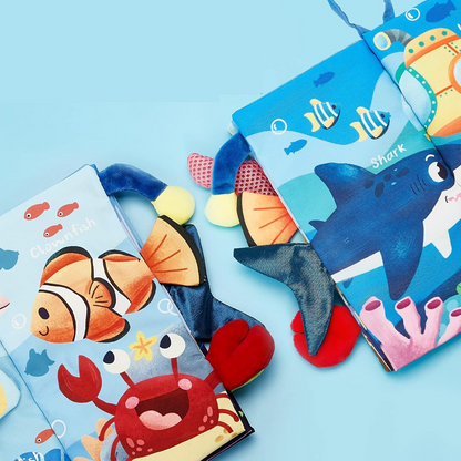HAHALAND Animaux Marins livre sensoriel SUSPENSION 12,5 x 22 cm