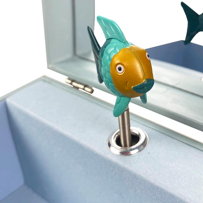 TROUSSELIER boîte à bijoux avec boîte à musique à remontoir phosphorescente POISSON