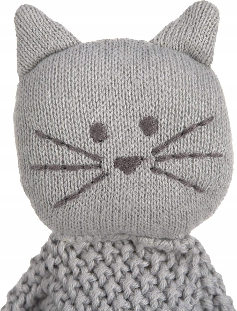 LASSIG Little Chums dzianinowy komforter przytulanka KOT 26 cm "N