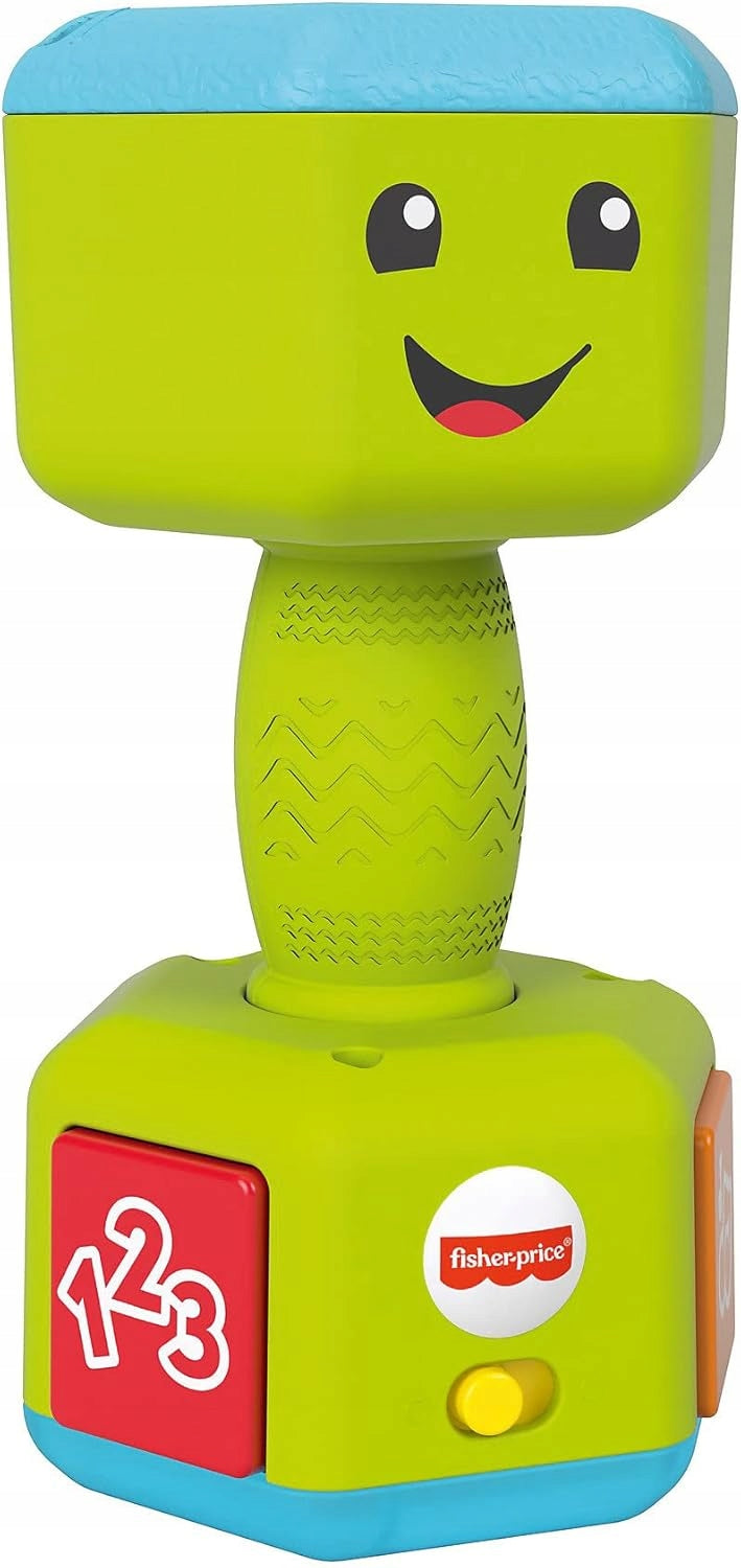 FISHER-PRICE interaktywny hantel grzechotka dźwięki światło J. NIEMIECKI