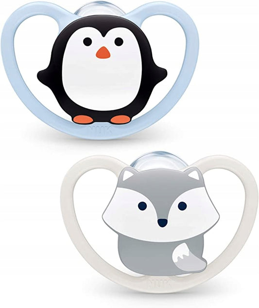 NUK Space chupeta calmante silicone x2 0-6m +caixa