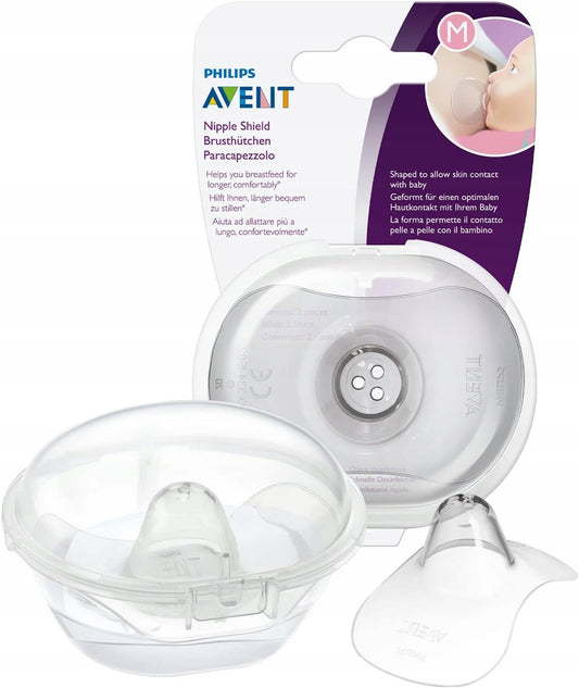 AVENT nakładki osłonki na sutki roz.M 21mm w pudełku transportowym, używane, łatwe do czyszczenia
