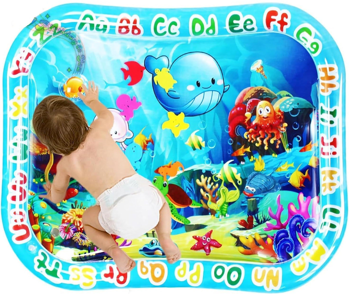 GARNHLOB mata wodna do zabawy na brzuszku 75 x 95 cm STWORZENIA MORSKIE – zdjęcie produktu 5
