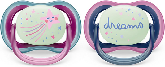 PHILIPS AVENT Ultra Air Night succhietti x 2 6-18 mesi SI ILLUMINANO AL BUIO