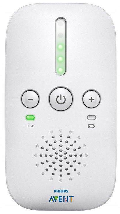 PHILIPS AVENT SCD503 niania elektroniczna DECT, biały nadajnik z diodami i przyciskami