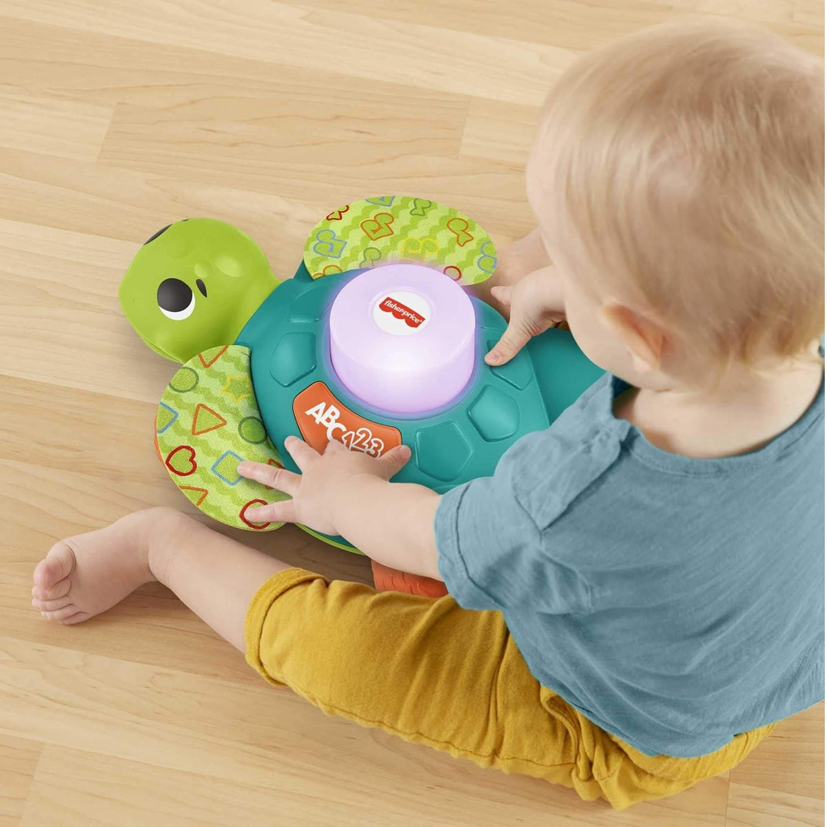 FISHER-PRICE GXK32 interaktywny żółw język francuski, zielona zabawka edukacyjna dla dziecka 9m+