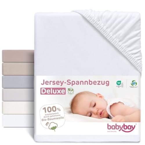 BABYBAY Deluxe Organic drap-housse 89x50 cm blanc
