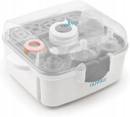 NUVITA 1085 Mikrowellensterilisator für 3 Fläschchen und Zubehör