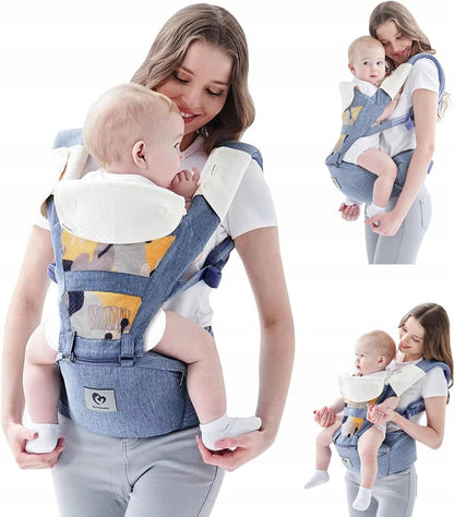 BELLABABY nosidełko ergonomiczne z pasem biodrowym 3w1 0-36msc, wygodne noszenie dziecka przodem i na biodrach