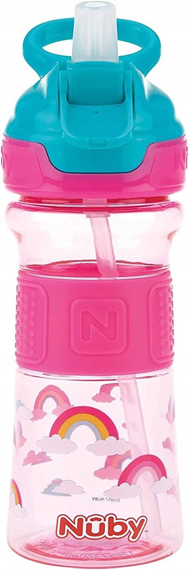 NUBY Flip-it Cup tritanowy kubek niekapek ze słomką i ustnikiem 3 l+ 360 ml