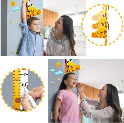 DUOUPA toise avec tête de GIRAFE mobile 180 cm + stickers muraux