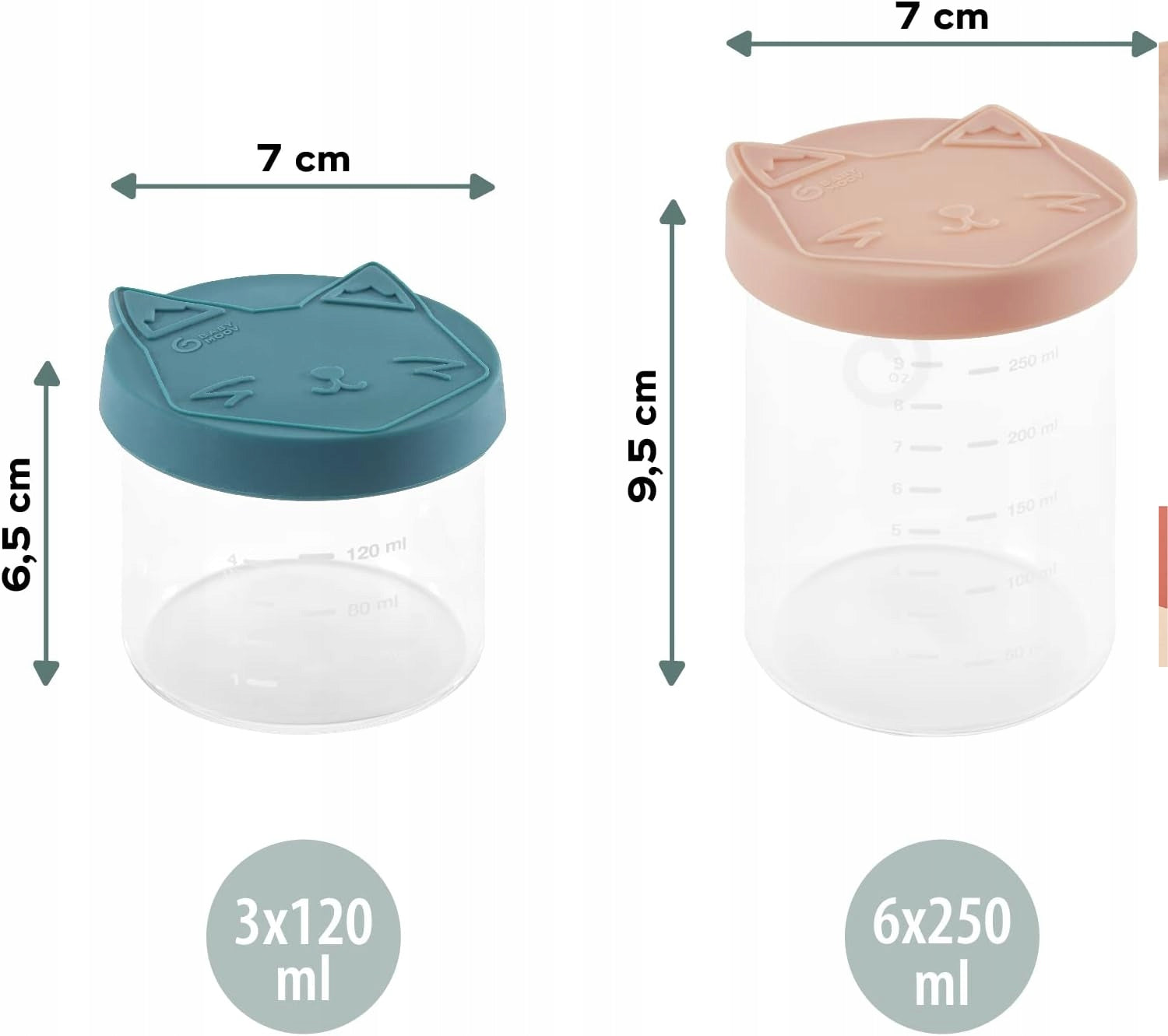 BABYMOOV ISY BOWLS pojemniki SZKLANE 6x250 3x120 – zdjęcie produktu 5