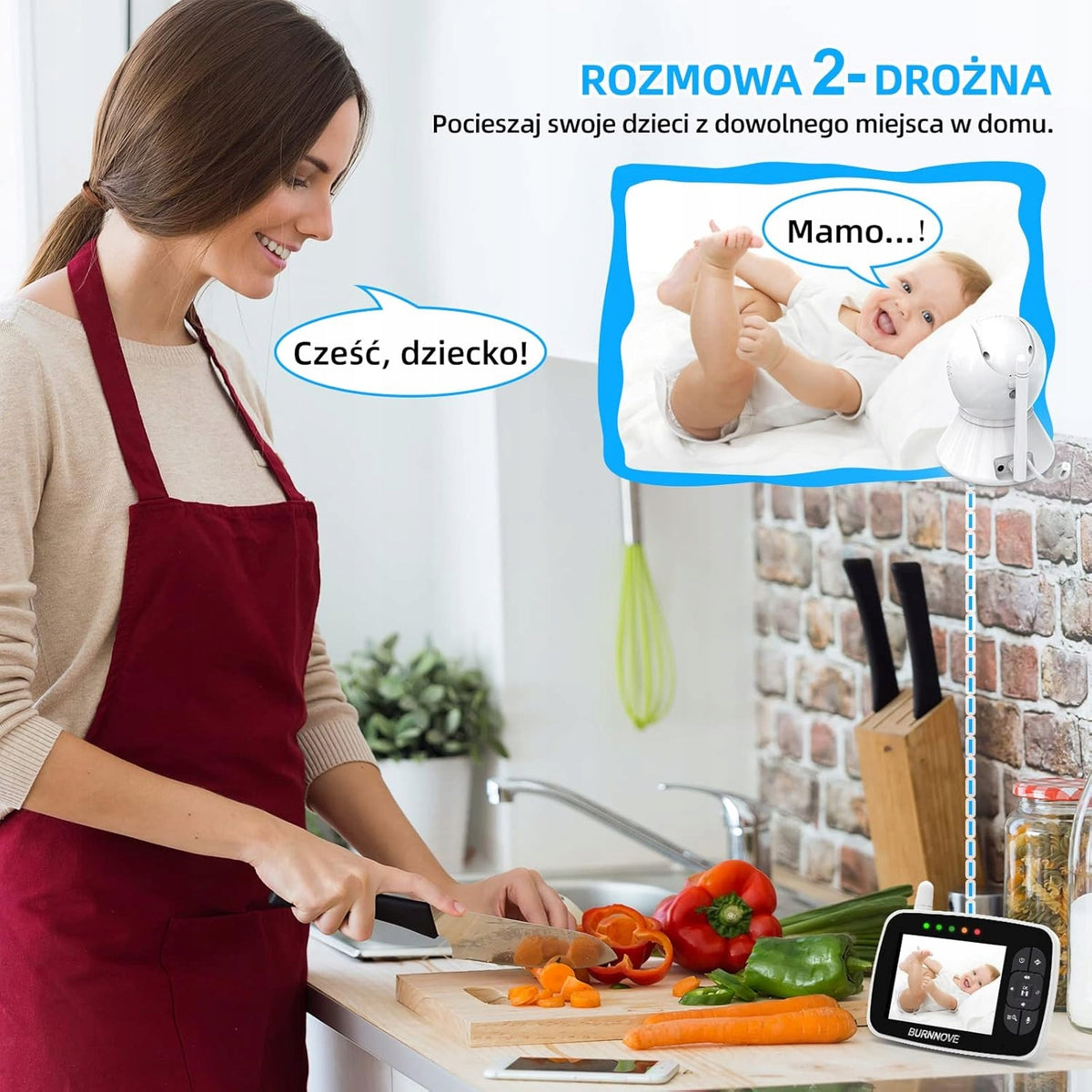 BURNNOVE SM35PTZ zdalnie sterowana niania elektroniczna 3,5"