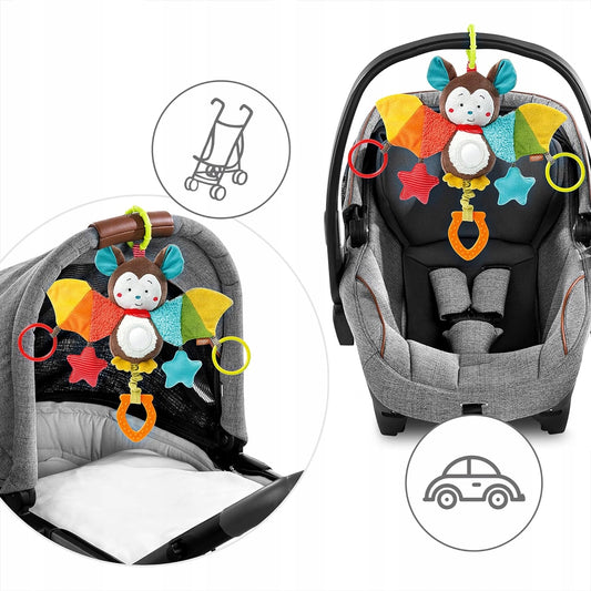 FEHN pendente com chocalho e pega para carrinho, cadeira auto MORAcego 29 cm
