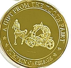 BRADOC Zâna Măseluță monedă metalică aurită de pus sub pernă, 4 cm, TRĂSURĂ DOVLEAC