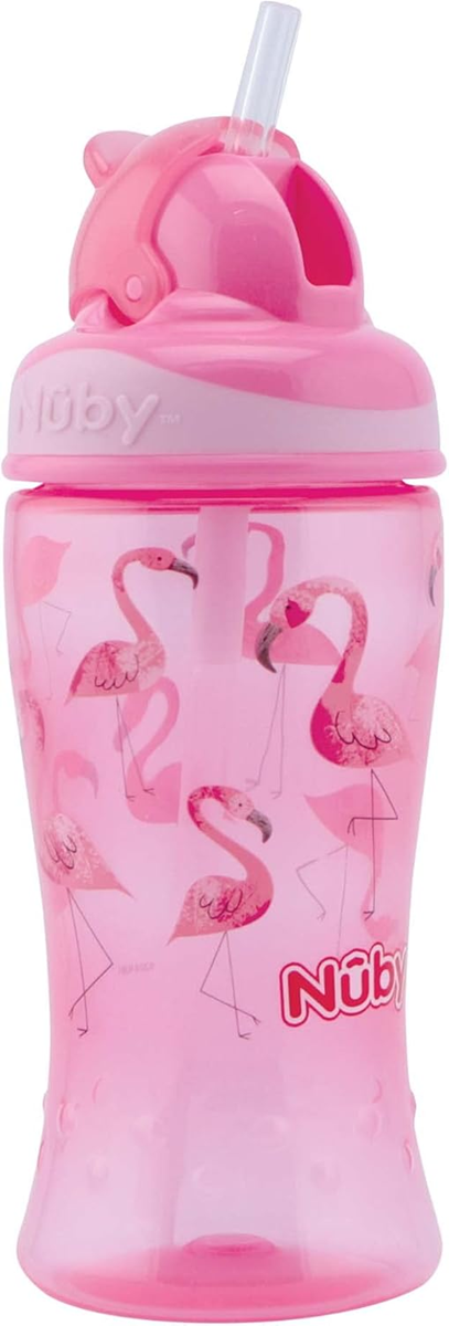 NUBY Flip-it Cup gobelet anti-fuite avec paille 12 m+ 360 ml
