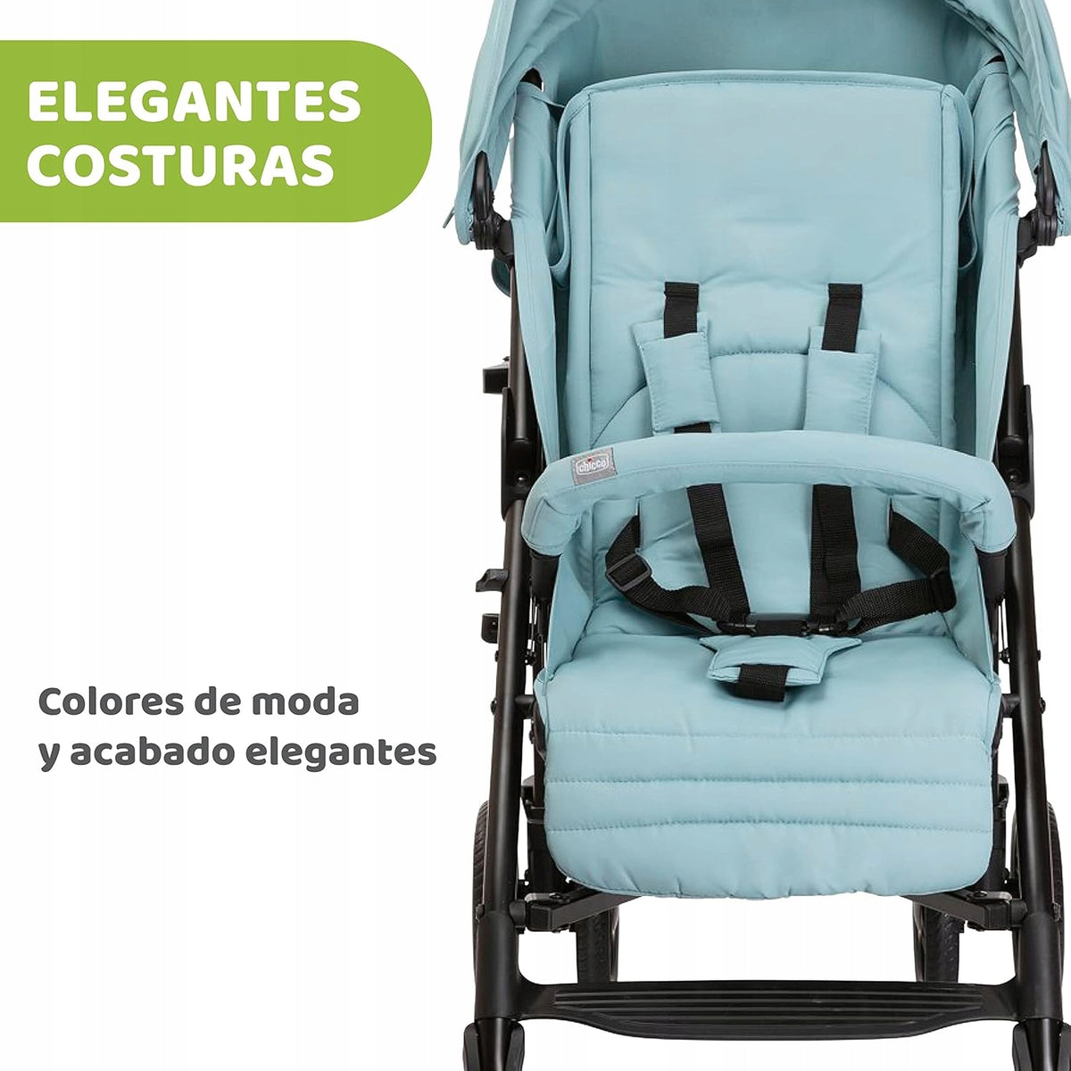 CHICCO LITEWAY wózek spacerowy do 22kg z eleganckimi przeszyciami i modnym niebieskim wykończeniem