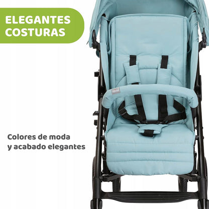 CHICCO LITEWAY wózek spacerowy do 22kg z eleganckimi przeszyciami i modnym niebieskim wykończeniem