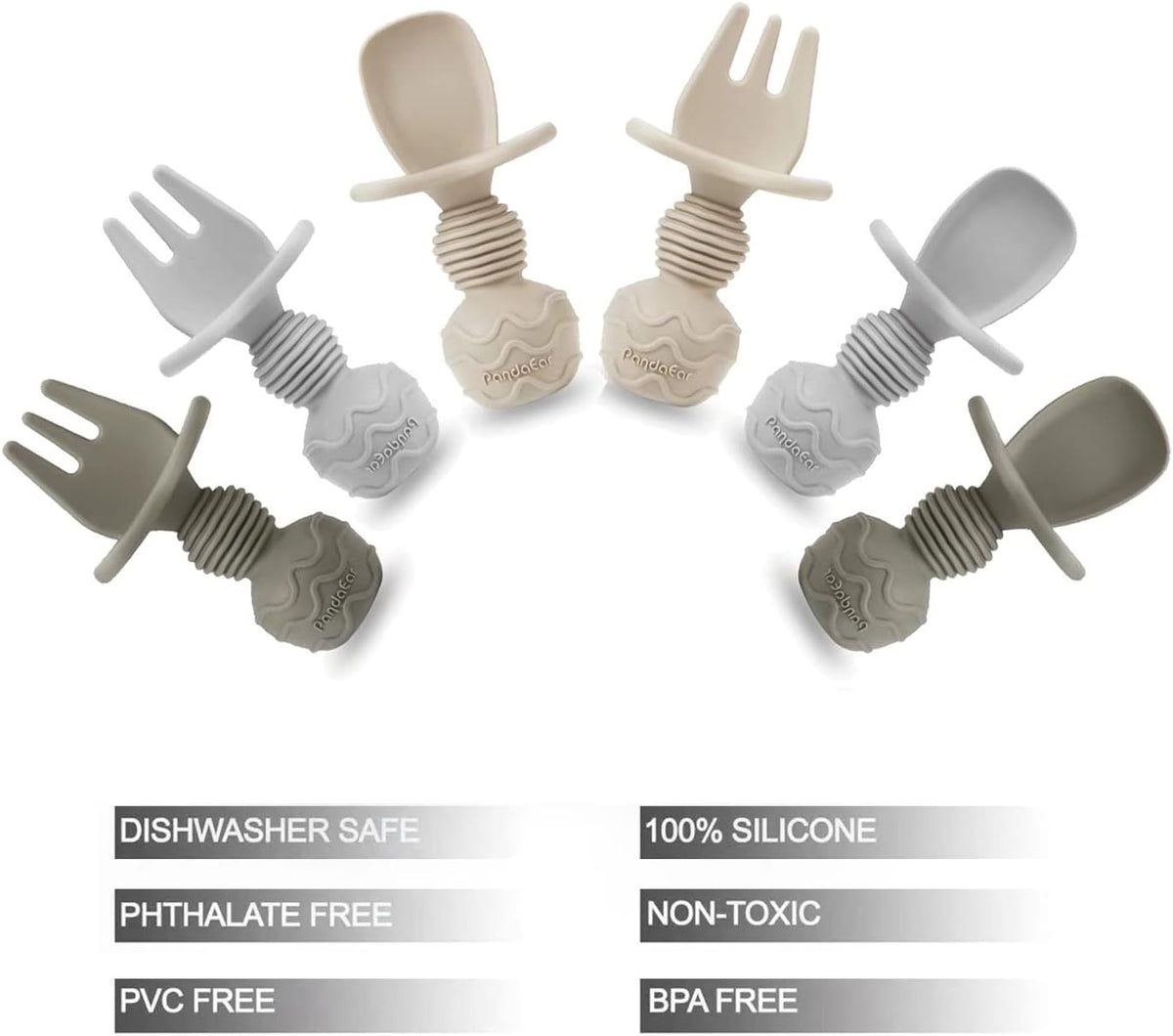 PANDAEAR ensemble de couverts en silicone 4 mois+ x6