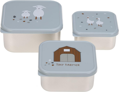 LASSIG Boîtes à snacks en acier INOX x3