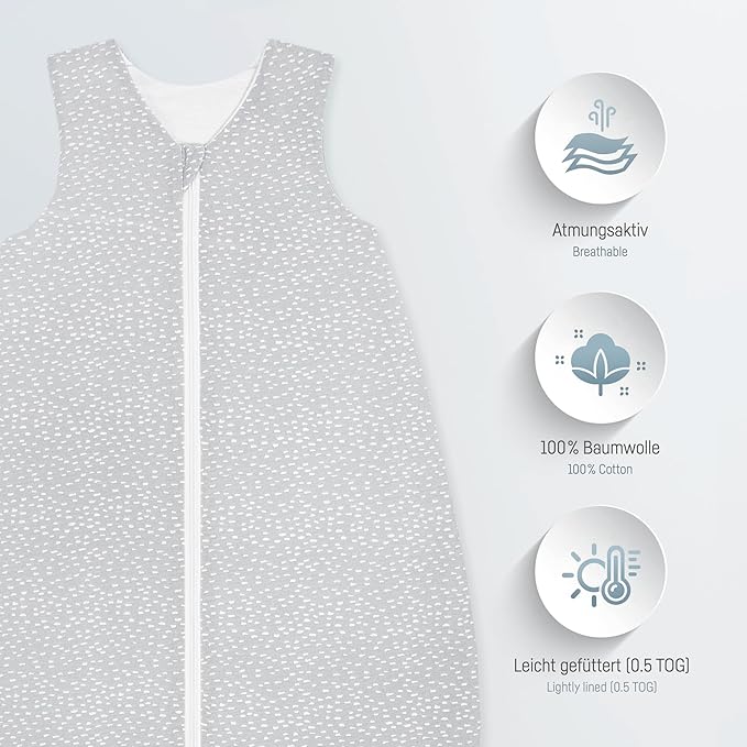 JULIUS ZOLLNER gigoteuse d'été 0,5 TOG 80/86 cm jersey