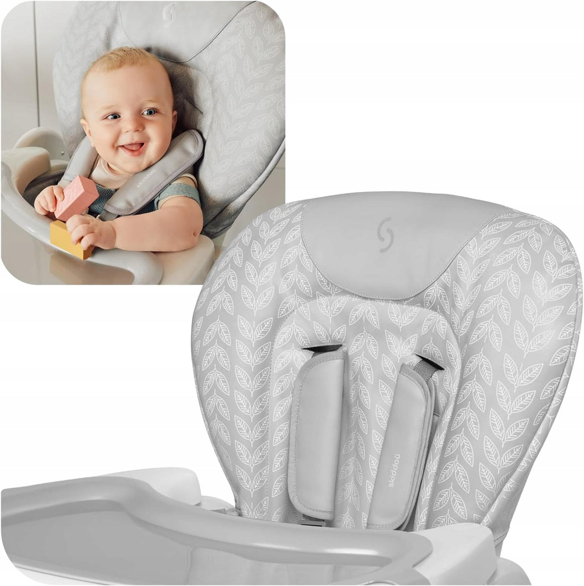 SKIDDOU MALIT chaise haute avec plateau réglable