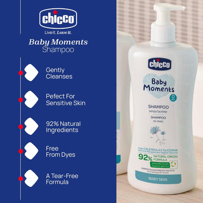 CHICCO BabyMoments szampon do włosów 500 ml 0m+