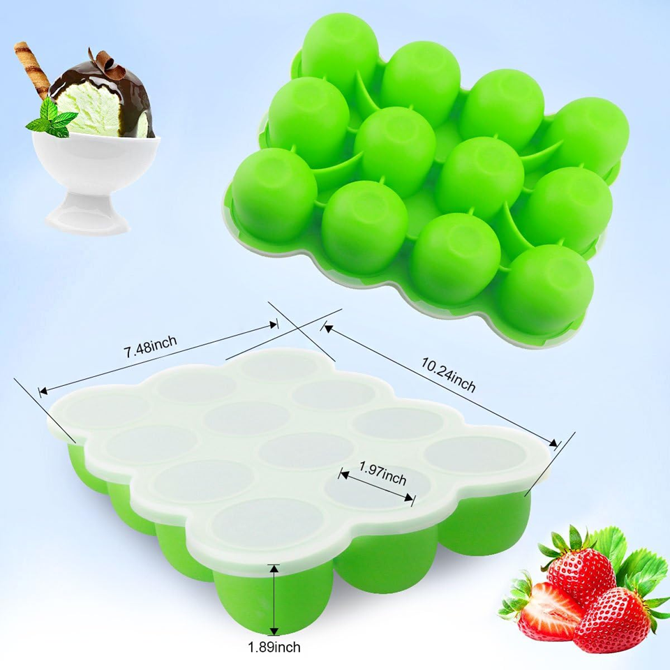 Molde de silicona para congelar alimentos 10 x 60 ml Fresh Foods