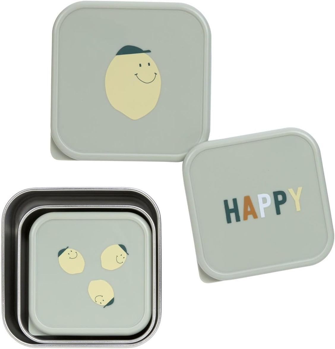 LASSIG Snackbox boîtes à goûter en acier x3