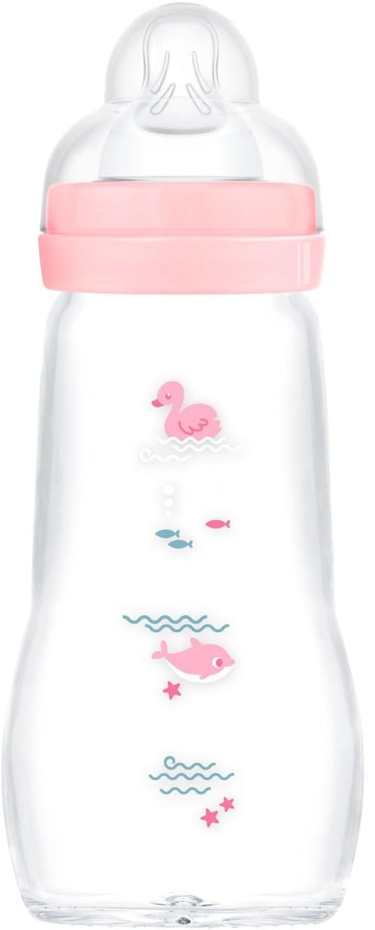 MAM Feel Good biberon en verre 260 ml tétine 2 débit moyen 2 m+ CANARD