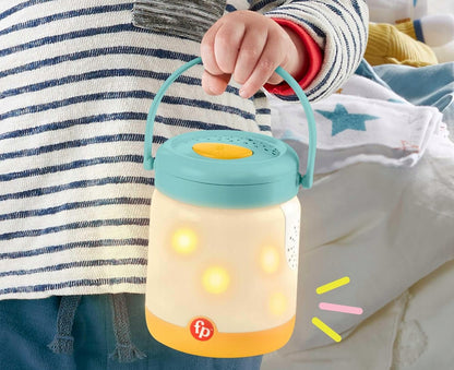 FISHER-PRICE uspokajacz przytulanka dźwięki projektor lampka ze świetlikami, lampka nocna z uchwytem dla dziecka