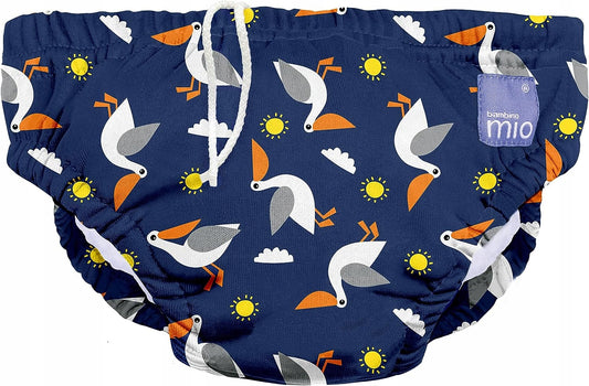 BAMBINO MIO pielucha do pływania 0-6msc z wodoodporną warstwą i wzorem ptaków