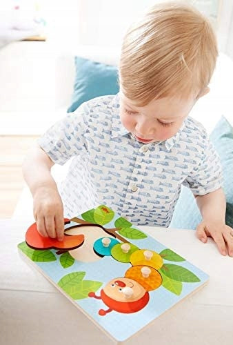 HABA Gąsienica Mina puzzle 6 elementów 12 m+ drewn