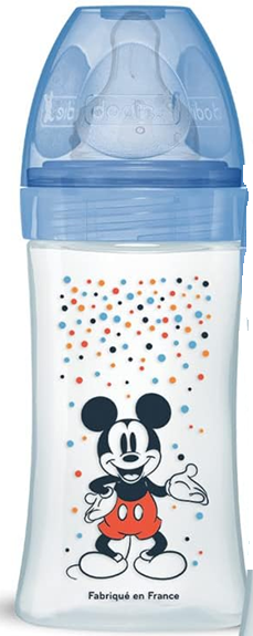 DODIE sticlă 270 ml 0-6 luni tetină 2 debit mediu MICKEY