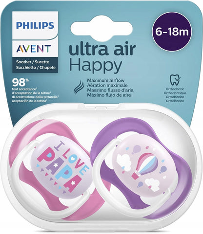 PHILIPS AVENT Ultra Air HAPPY smoczki x 2 6-18msc