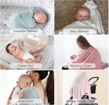 MOMCOZY otulacze muślinowe x4 bambus bawełna 120x120