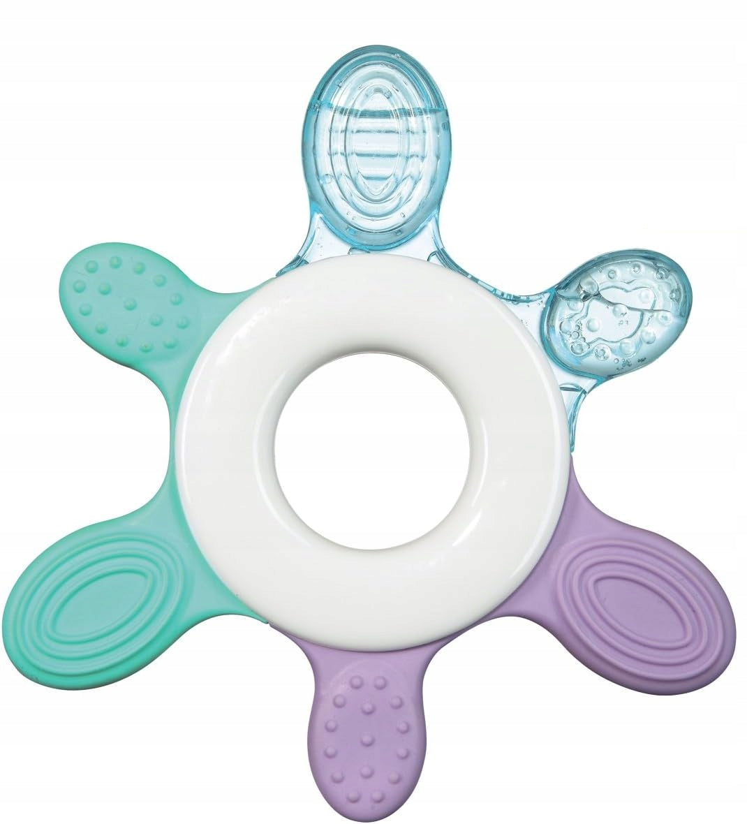 NIP silikonowy gryzak chłodzący i masujący 3 m+ GWIAZDA, zielono-niebiesko-fioletowy, BPA free